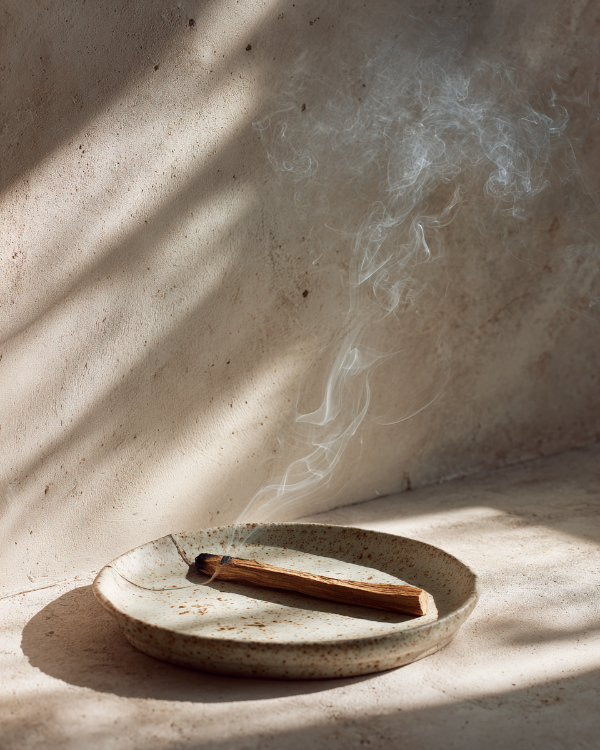 Un bâton de Palo Santo qui brule