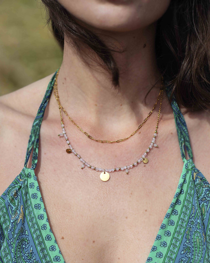 Collier Solaris Quartz Rose