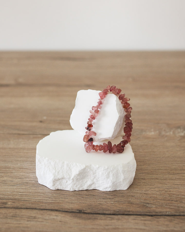 Bracelet Chips en Quartz Fraise