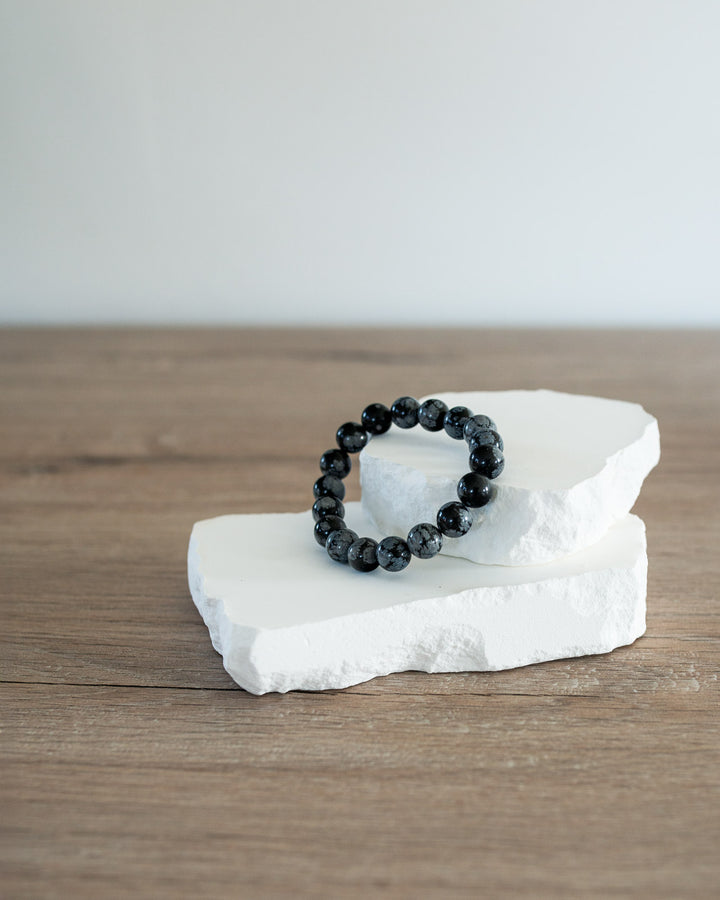 Bracelet Obsidienne Flocon de Neige