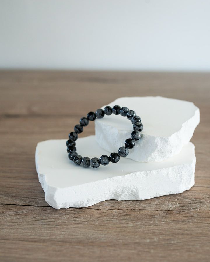 Bracelet Obsidienne Flocon de Neige