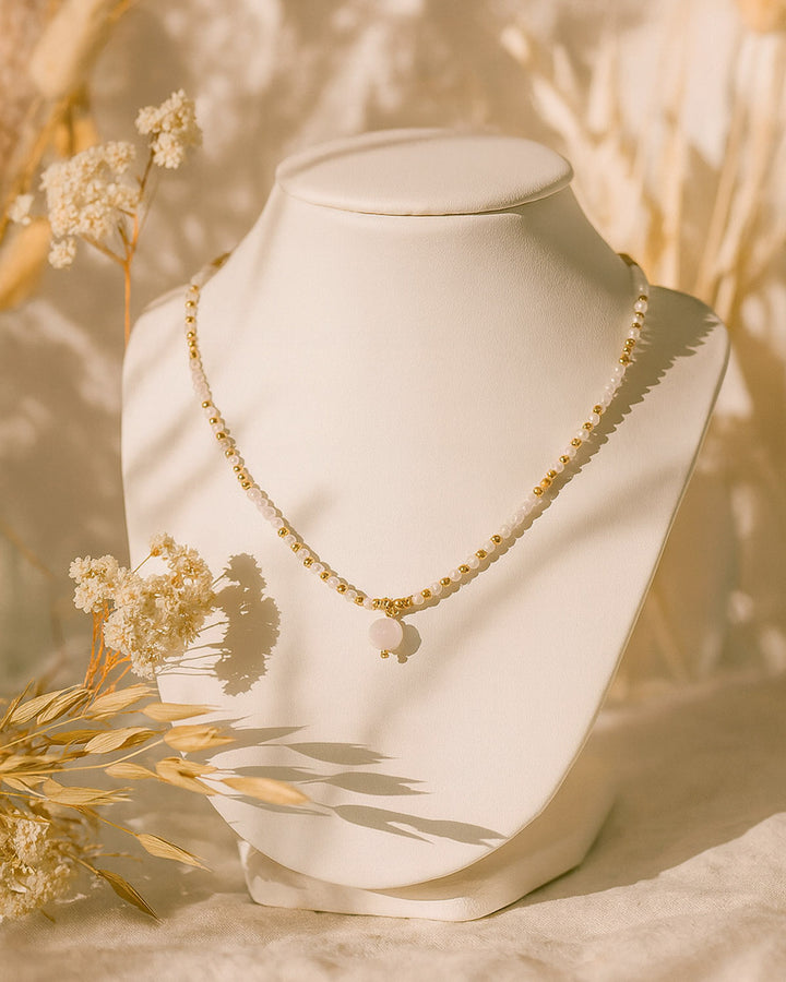 Collier Pure Quartz Rose