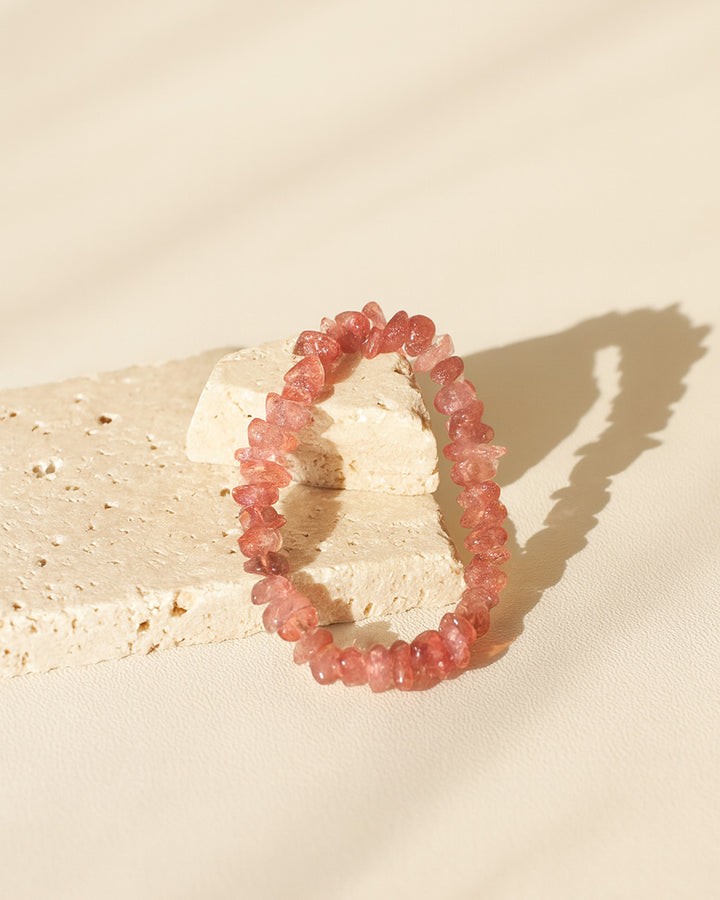 Bracelet Chips en Quartz Fraise