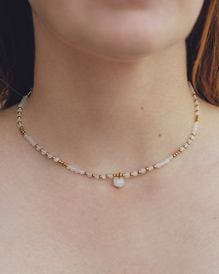 Collier Pure Quartz Rose