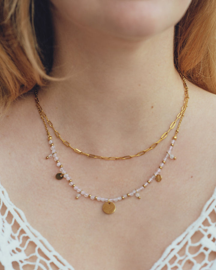 Collier Solaris Quartz Rose