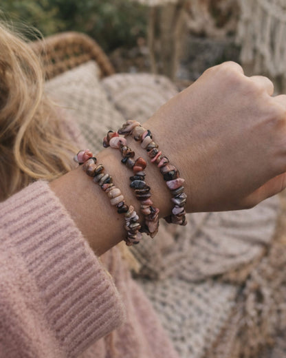Bracelet Chips Rhodonite