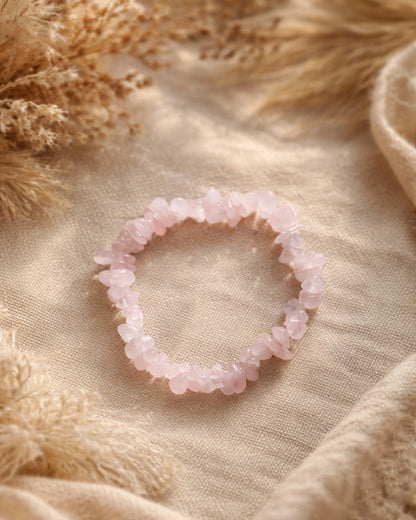 Bracelet Chips Quartz Rose