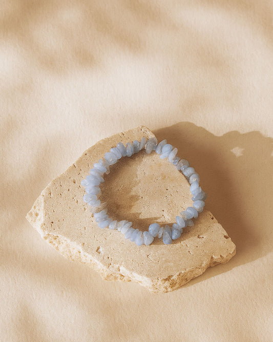 Bracelet Chips en Agate Blue Lace