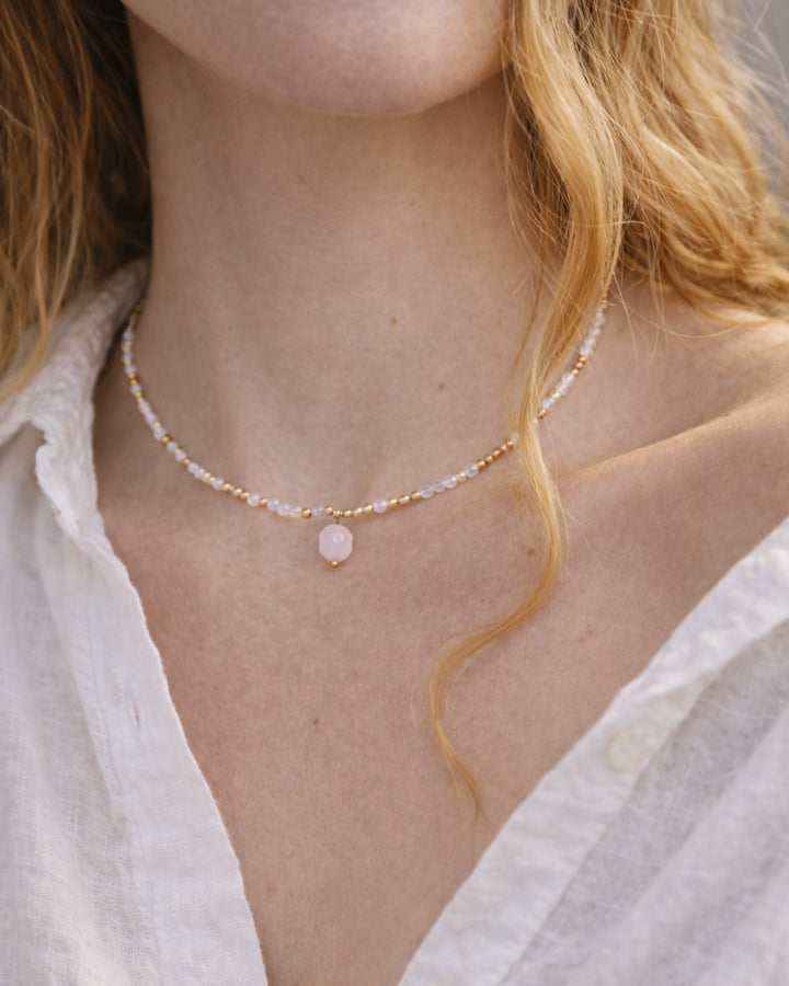 Collier Pure Quartz Rose