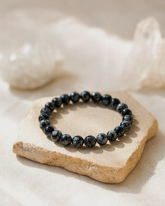 Bracelet Obsidienne Flocon de Neige