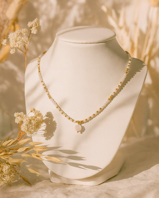 Collier Pure Quartz Rose