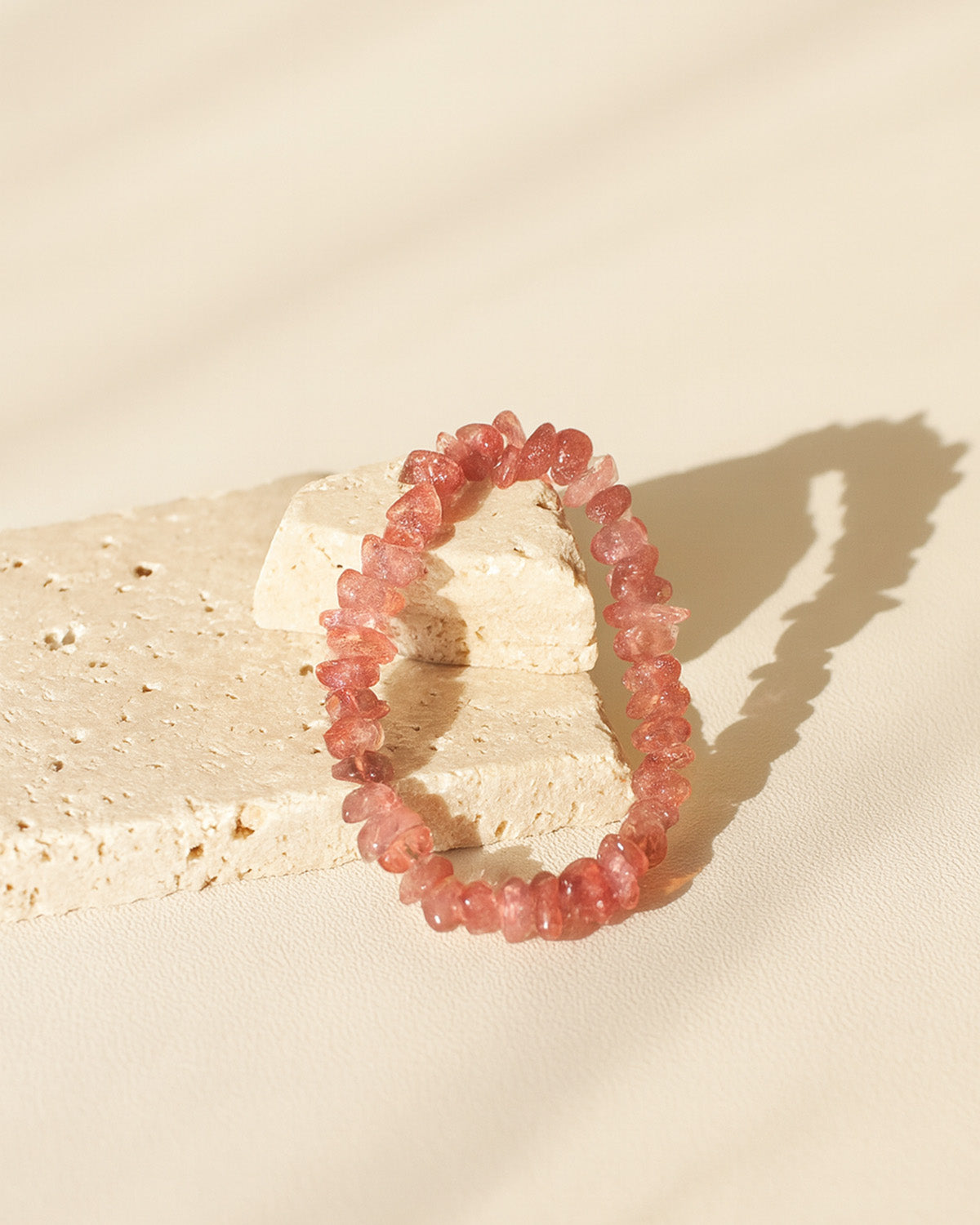 Bracelet Chips en Quartz Fraise