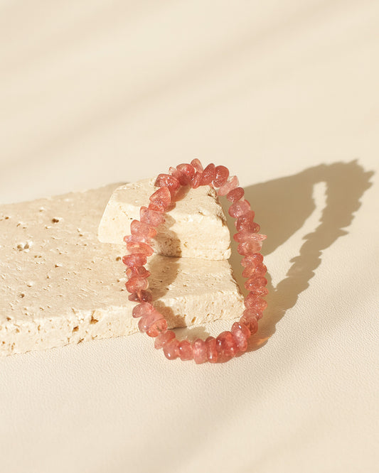 Bracelet Chips en Quartz Fraise