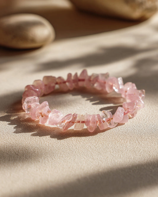 Bracelet Chips Quartz Rose